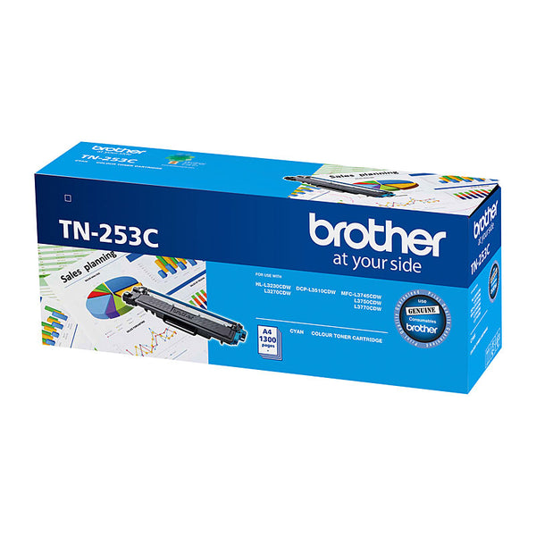  Tn-253C Cyan Toner Cartridge To Suit -  1,300 Pages
