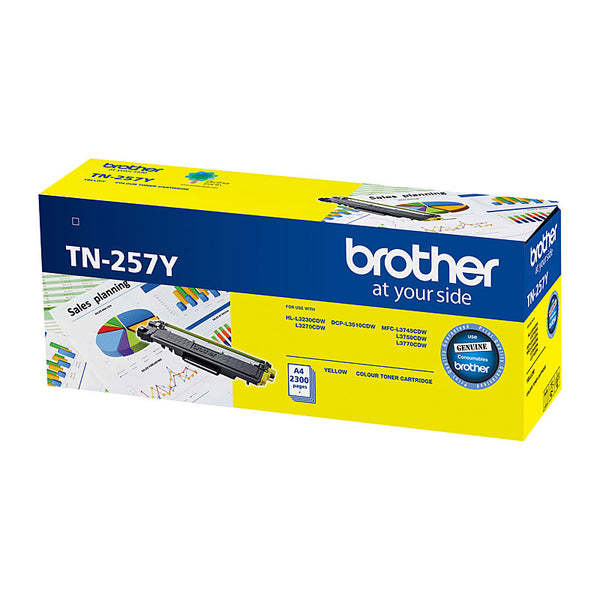  Tn-257Y Yellow High Yield Toner Cartridge To Suit -  2,300 Pages