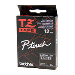 Tze335 Labelling Tape 12Mm White On Black Tze Tape
