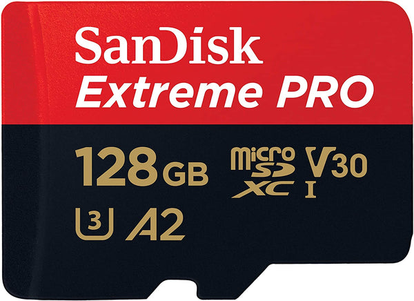  SANDISK 128GB SanDisk Extreme Pro microSDHC SQXCY V30 U3 C10 A2 UHS-1 170MB/s R 90MB/s W 4x6 SD Adaptor Android Smartphone Action Camera Drones