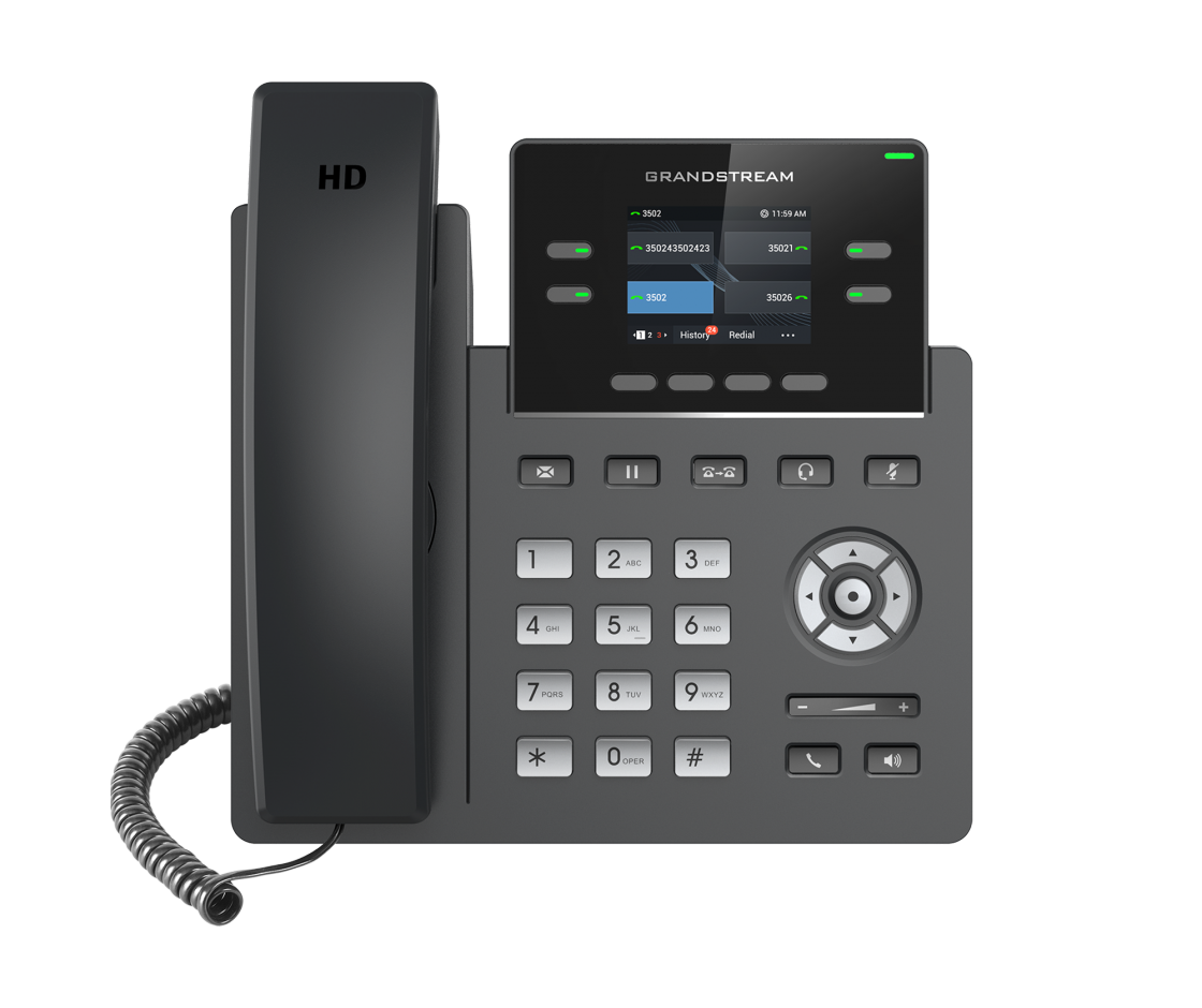 Grp2612 4 Line Ip Phone, 2 Sip Accounts, 320X240 Colour Screen, Hd Audio