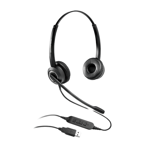 Dual Ear Usb Headset: Hd Audio, Noise Canceling Mic, Inline Controls