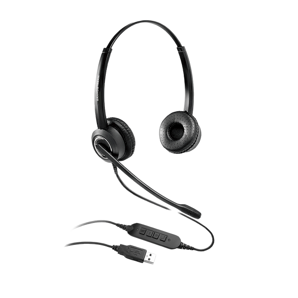  Dual Ear Usb Headset: Hd Audio, Noise Canceling Mic, Inline Controls