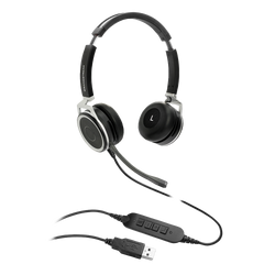 Premium Dual Ear Usb Headset: Hd Audio, Noise Canceling Mic, Busy Light