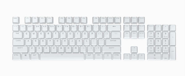  Pbt Double-Shot Pro Keycaps - Arctic White - Keyboard
