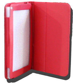 LeaderTab7 Folio Case Red Faux Leather. Camera hole rear