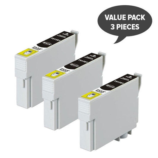 T1381 138 Pigment Black Compatible Inkjet Cartridge X 3