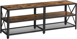 Tv Stand For 60-Inch Tv With Industrial Style Steel Frame Rustic Brown And Black