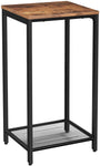 Rustic Brown Side Table With Mesh Shelf