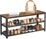 Shoe Rack With 2 Shelves 100 X 30 X 45 Cm Rustic Brown And Black