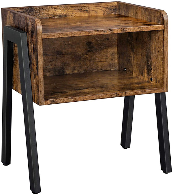  Vintage Nightstand Stackable End Table Wood Look Accent Furniture Metal Frame