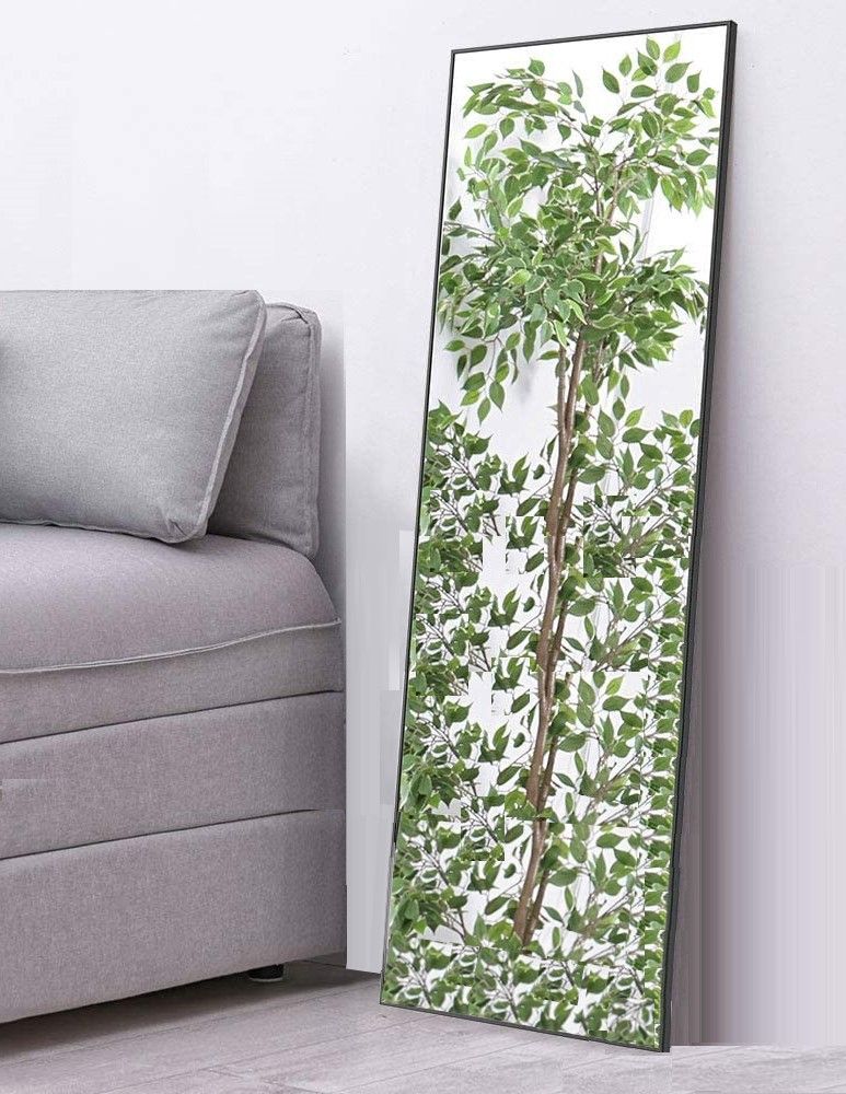 Full-Length Mirror Long Standing For Bedroom And Bathroom (106 X 35 Cm, Black)