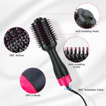 Hot Air One-Step Hair Dryer Negative Ion Anti-Frizz Blowout For Drying,Straightening, Curling And Volumizer (Au Plug)