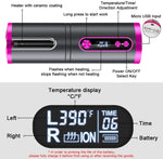 Portable Wireless Automatic Hair Curler For Travel With Led (Pink)