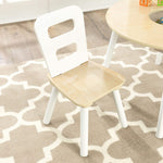 Round Table And 2 Chair Set For Children (White Natural)