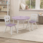 Round Table And 2 Chair Set For Children (Lavender)
