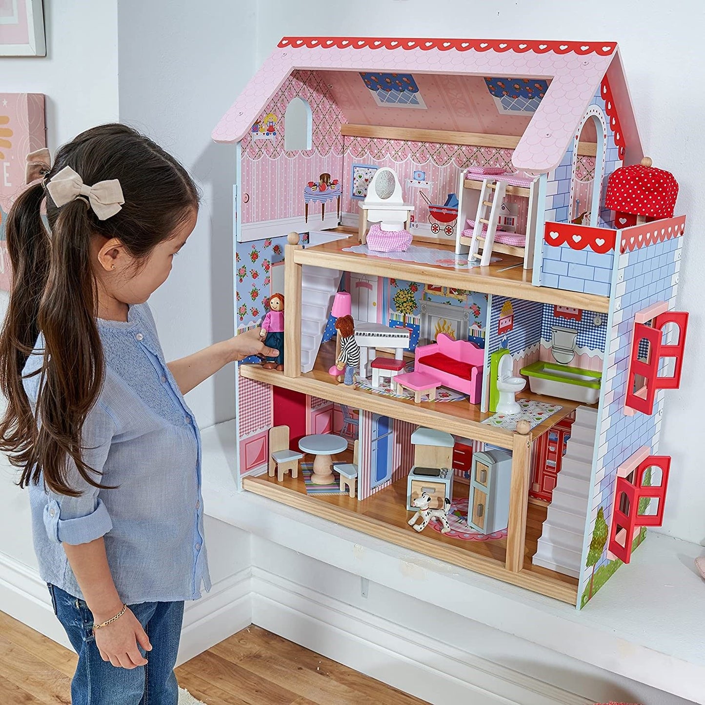Doll Cottage With Furniture For Kids (Model 1)