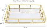Tray Gold Mirror Decorative For Storage Jewelry And Makeup Accessories