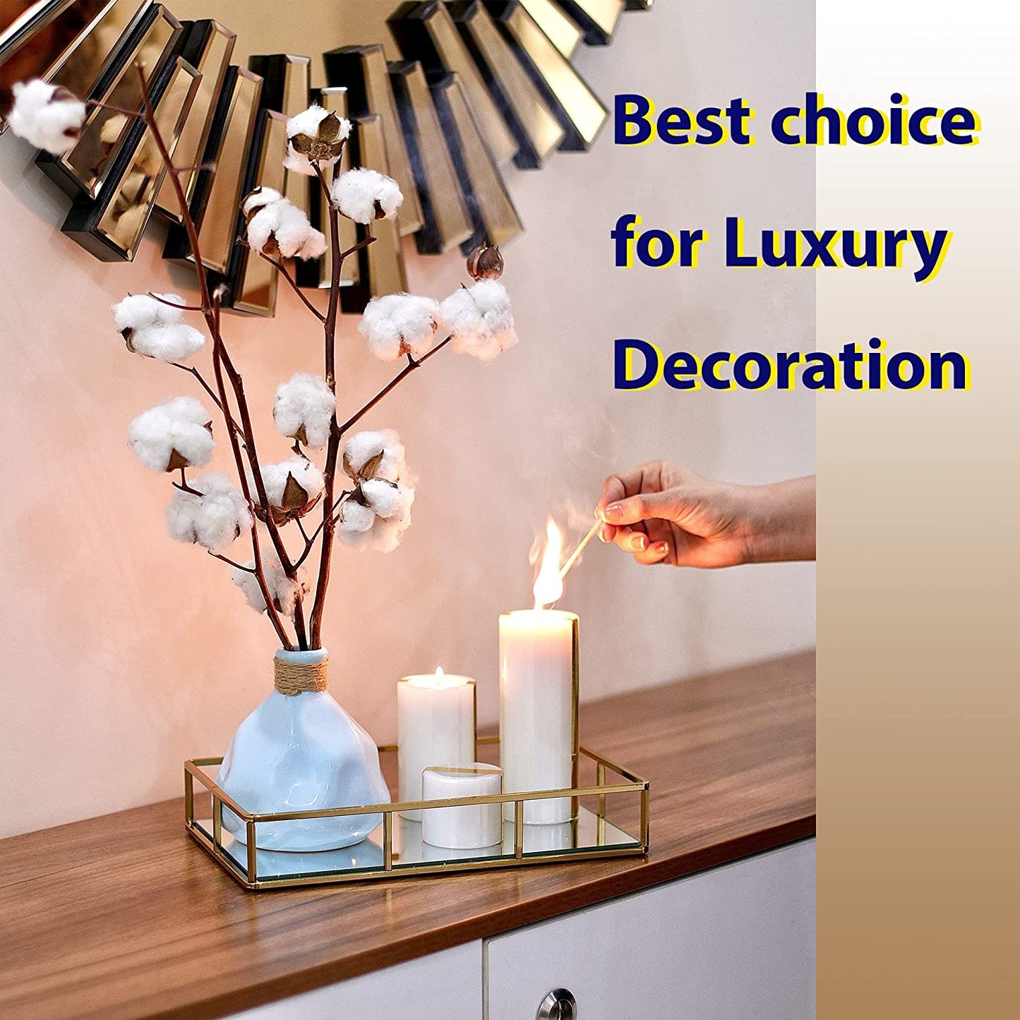 Tray Gold Mirror Decorative For Storage Jewelry And Makeup Accessories