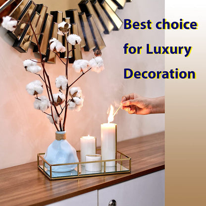 Tray Gold Mirror Decorative For Storage Jewelry And Makeup Accessories