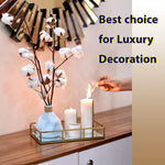 Tray Gold Mirror Decorative For Storage Jewelry And Makeup Accessories