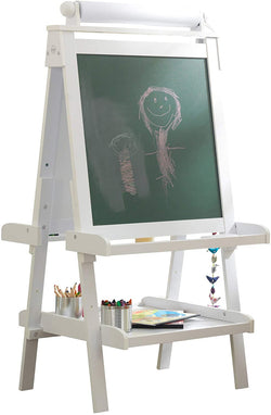 White Deluxe Wood Easel Set For Kids