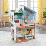 Wooden Dollhouse With Furniture For Kids