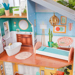 Wooden Dollhouse With Furniture For Kids