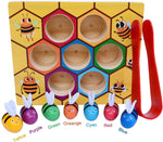 Wooden Bee Toddler Fine Motor Skill Toy - (Montessori Wooden Puzzle