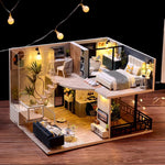 Dollhouse Miniature With Furniture Kit Plus Dust Proof And Music Movement