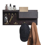 Wood Entryway Coat Rack With 2 Leather Tray(Brown)