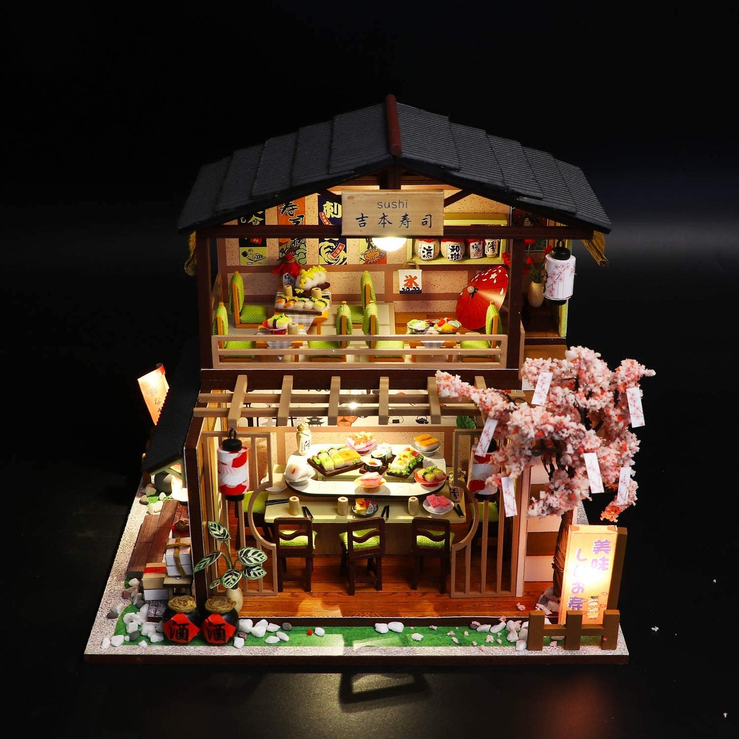 Dollhouse Miniature Kit With Furniture, Dust Proof, And Music - Asia (1:24 Scale)