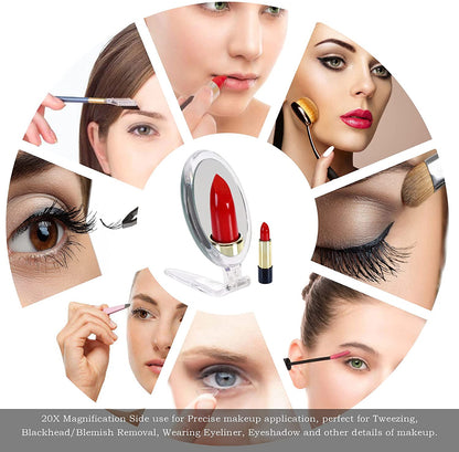 20X Magnifying Hand Mirror For Makeup, Tweezing, And Blemish Removal (15 Cm) - 19.7×16.8×15.2cm
