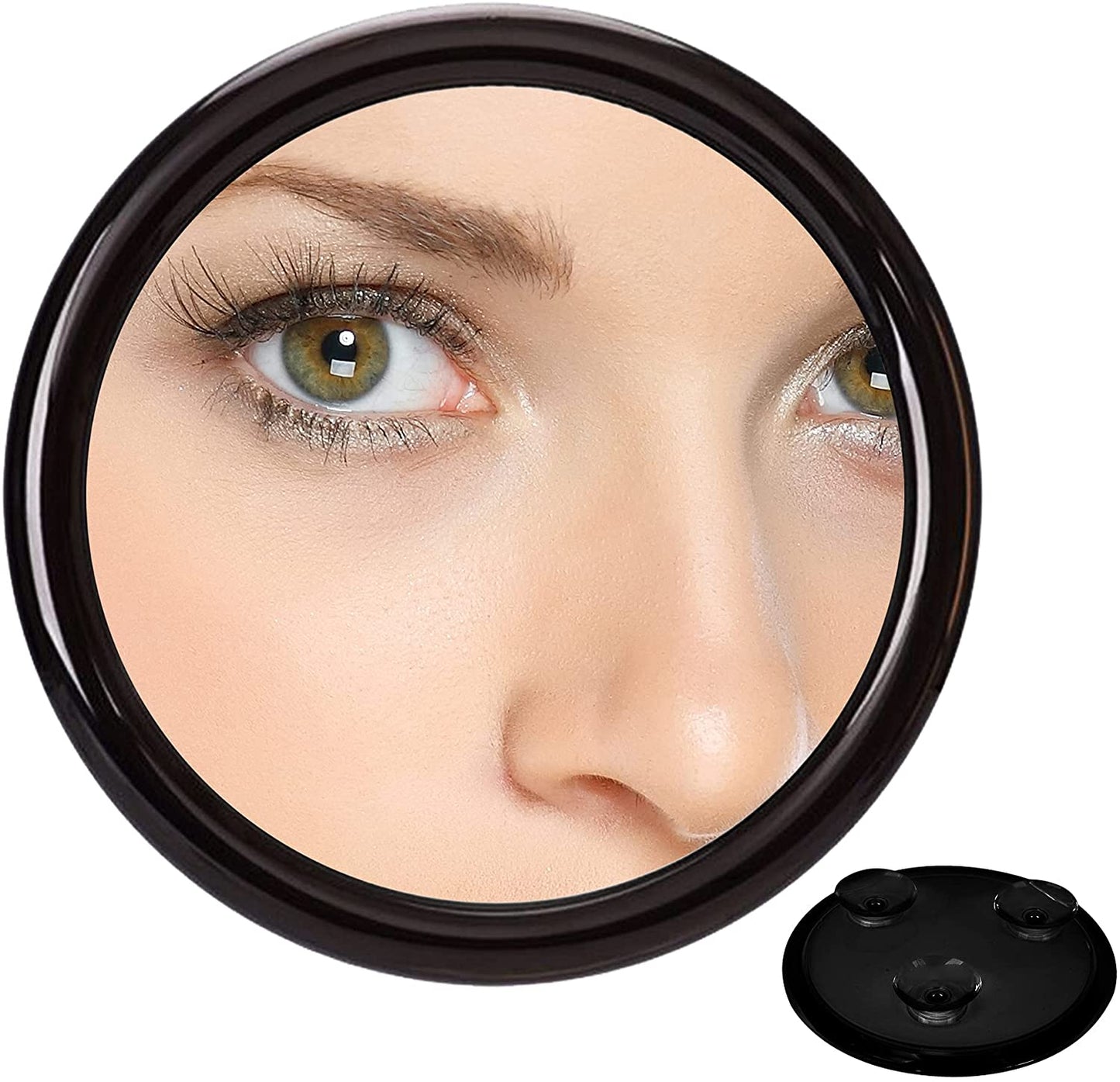20X Magnifying Hand Mirror With Suction Cups Use For Makeup Application(15 Cm Black