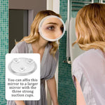 20X Magnifying Hand Mirror With Suction Cups Use For Makeup Application(15 Cm White