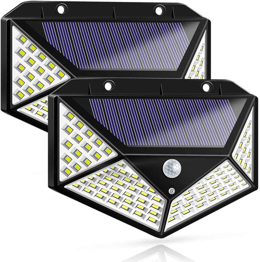 100 Waterproof Led Motion Sensor Solar Security Lights Outdoor (2-Pack)