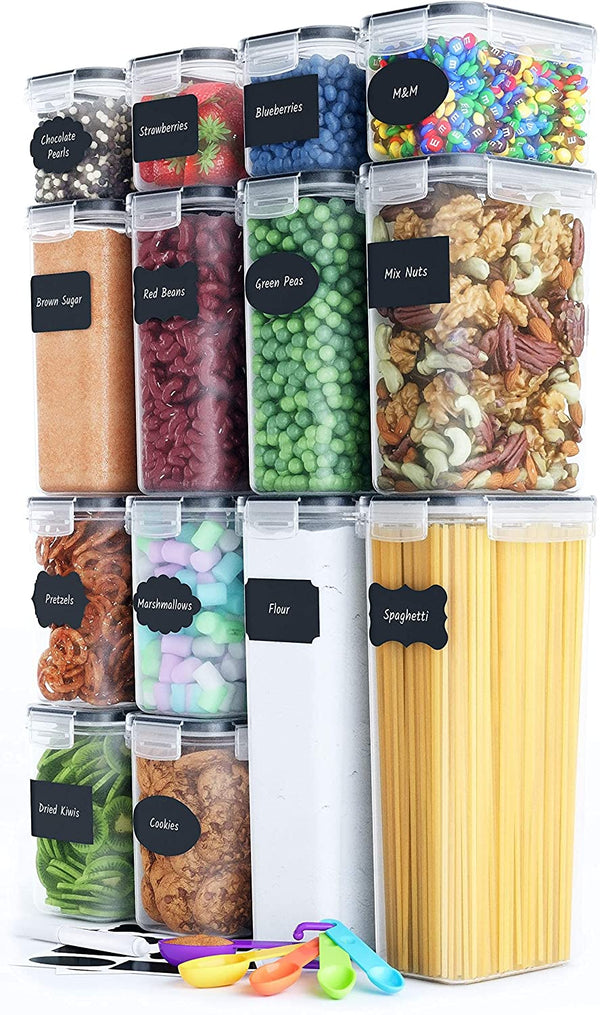  Airtight Food Storage Set: 14 Pieces, Bpa-Free Plastic, Easy Lock Lids