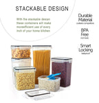 Airtight Food Storage Set: 14 Pieces, Bpa-Free Plastic, Easy Lock Lids