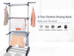 Foldable Clothes Drying Rack: 3 Tier, Indoor, With Hanger Stand Rail