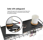 Classic Black Iron Wall-Mounted Cosmetics & Jewelry Shelf