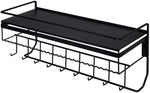 Classic Black Iron Wall-Mounted Cosmetics & Jewelry Shelf