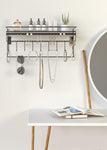 Classic Black Iron Wall-Mounted Cosmetics & Jewelry Shelf