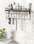 Classic Black Iron Wall-Mounted Cosmetics & Jewelry Shelf