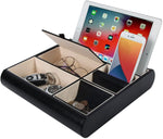 Leather Valet Tray Multi-Catch Storage Box (Black)