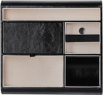 Leather Valet Tray Multi-Catch Storage Box (Black)