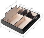 Leather Valet Tray Multi-Catch Storage Box (Black)