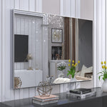 Silver Wall-Mounted Mirror to Hang Horizontal or Vertical for Bedroom