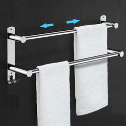Stretchable Towel Bar For Bathroom And Kitchen (45-75 Cm, Two Bars)