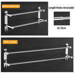 Stretchable 45-75 cm Towel Bar for Bathroom and Kitchen Two Bars