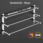Stretchable Towel Bar For Bathroom And Kitchen (45-75 Cm, Three Bars)